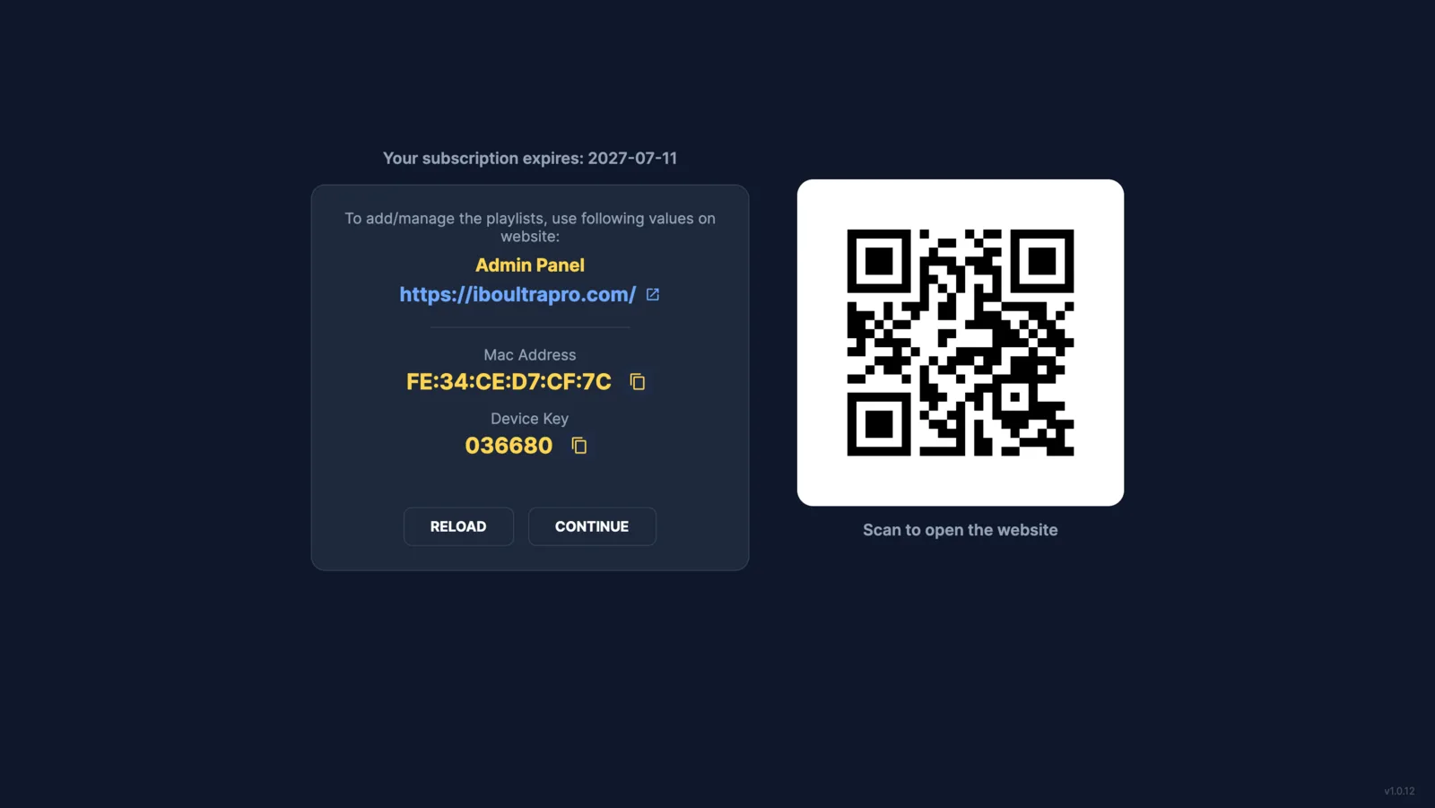 Enter your device details